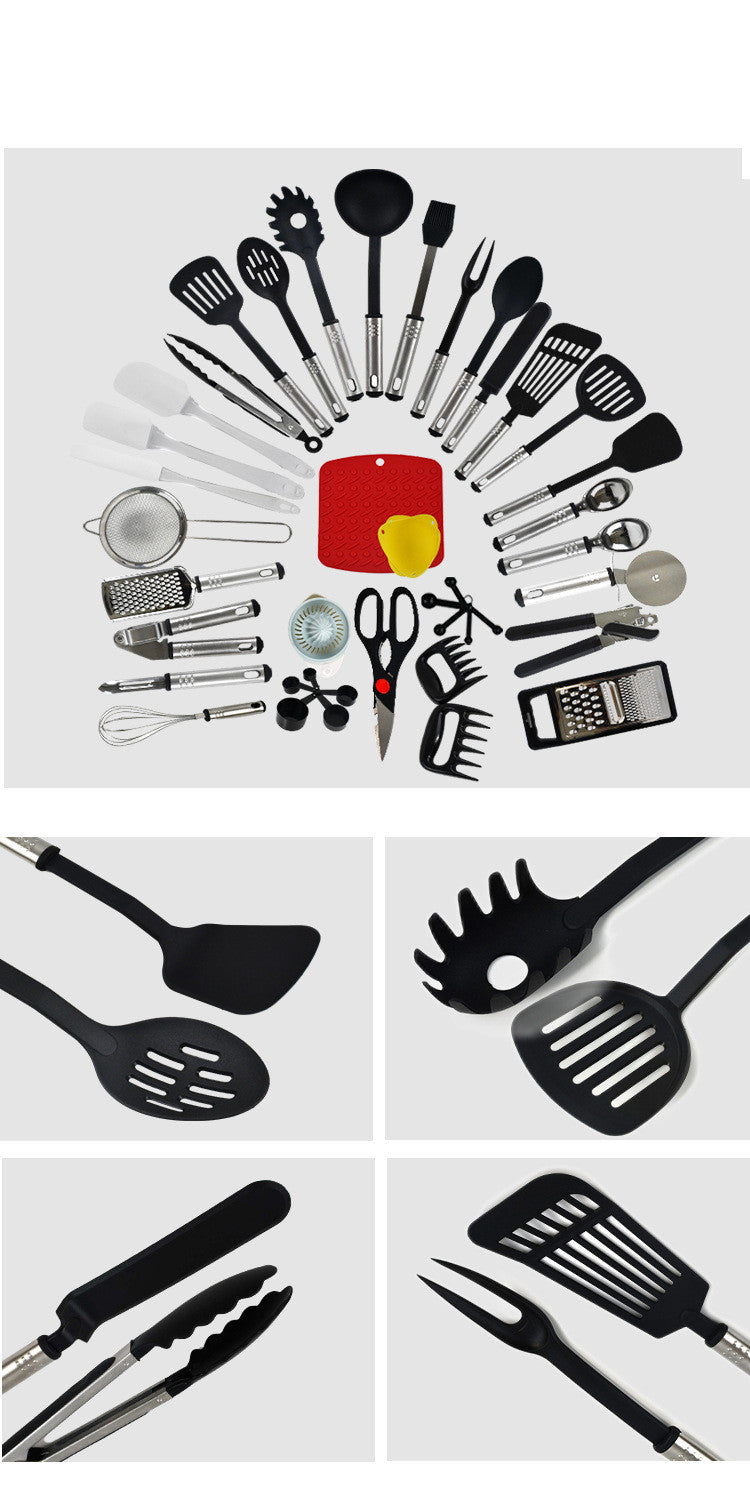 Non-Stick Spatula And Spoon Nylon Kitchen Utensils 44-Piece Cooking Spatula And Spoon Kitchen Utensils