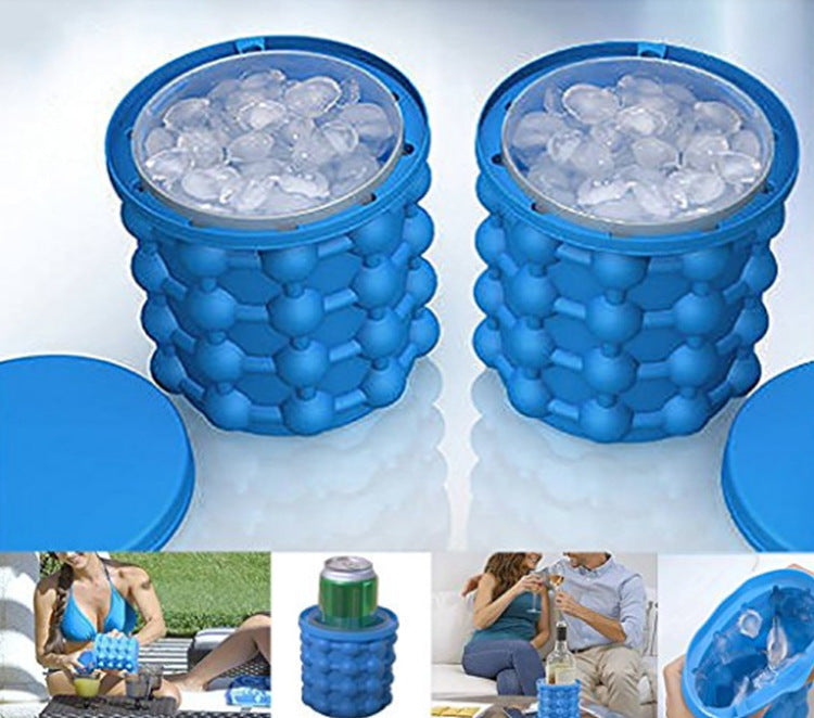 Silicone Ice Maker Quick Cold Ice Bucket Ice Cube Storage Silicone Bucket