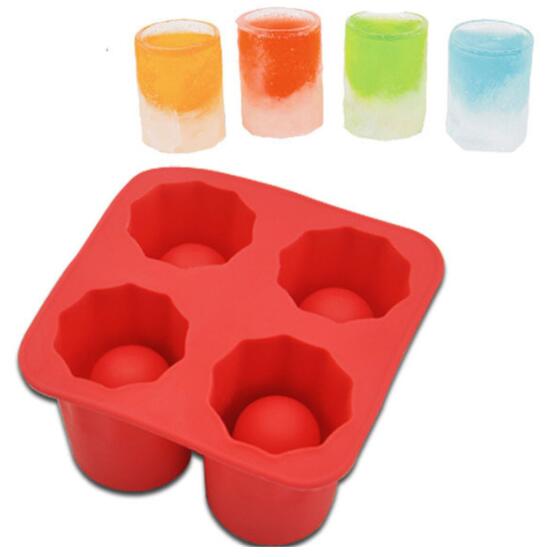 Silicone Ice Maker Mould Bar Party Drink Ice Tray Cool Shape Ice Cube Freeze Mold 4-Cup Ice Mold Cup