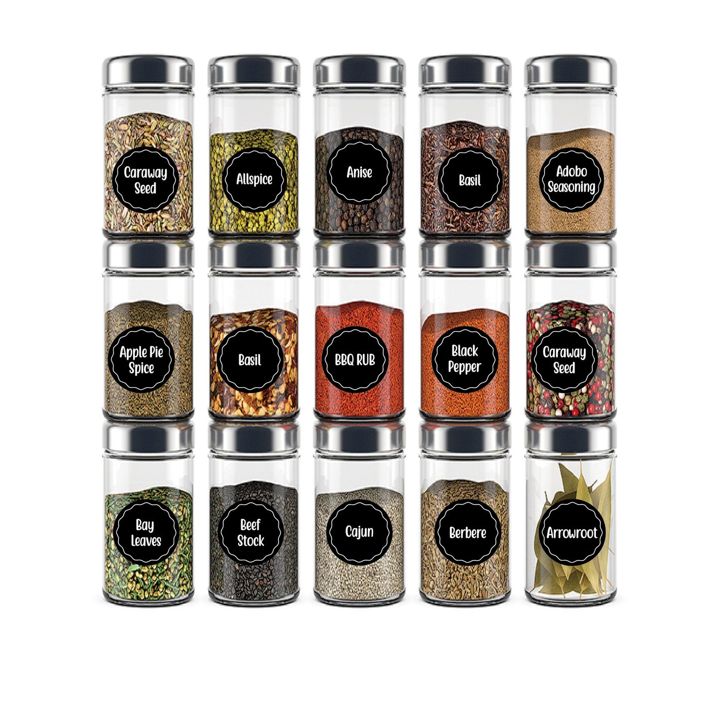 Printed Spice Jar Labels And Pantry Stickers