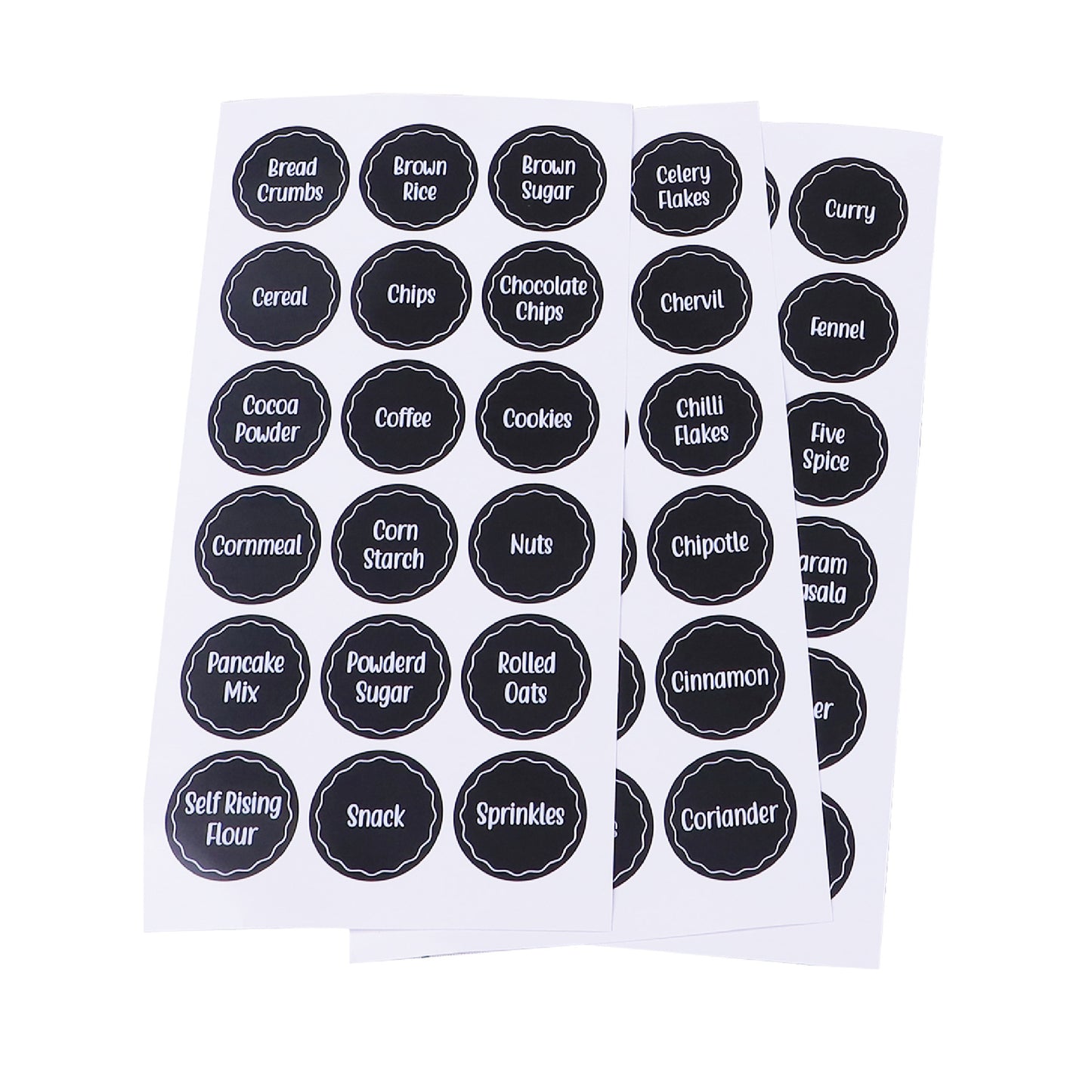 Printed Spice Jar Labels And Pantry Stickers